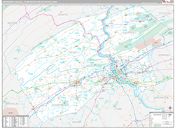 Harrisburg-Carlisle Metro Area Wall Map Premium Style 2026